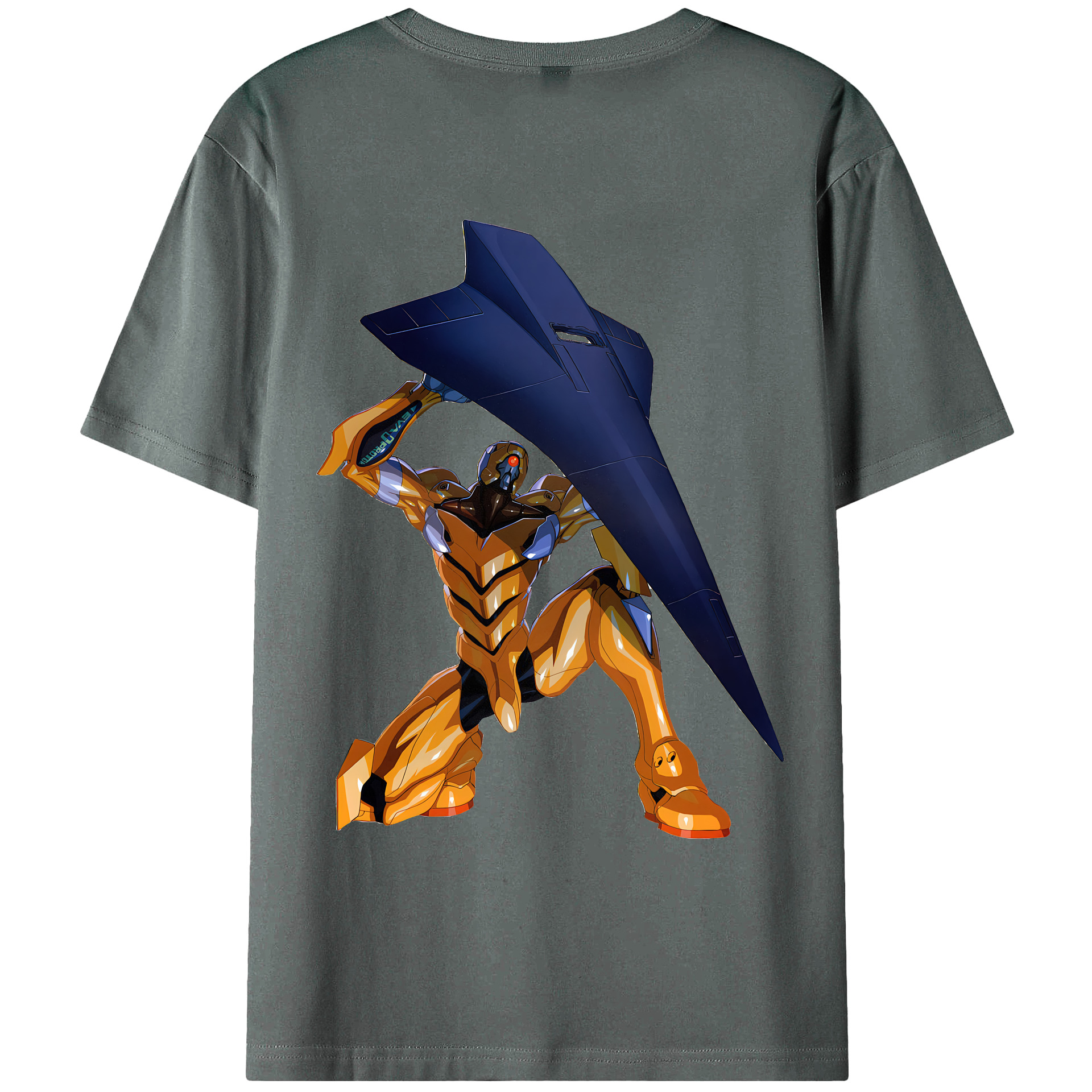 （画像用） EVA 新世紀エヴァンゲリオン 綿100％ メンズ半袖Tシャツ（バックプリント） 通気性